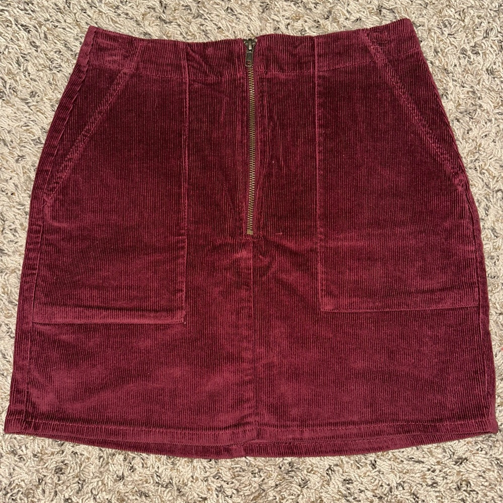 Wild Fable Burgundy Corduroy Pencil Skirt